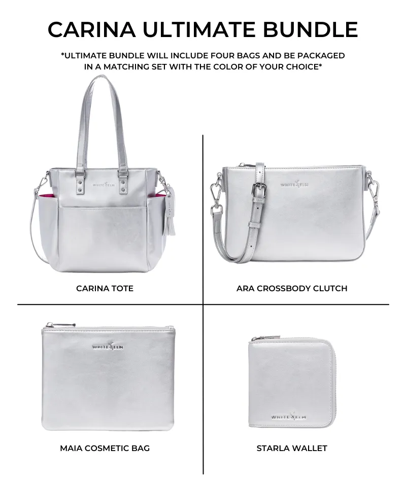 Carina Tote Bag - Silver Metallic - [OUTLET FINAL SALE]