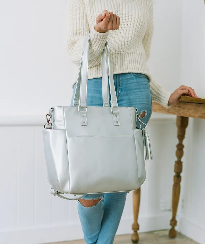 Carina Tote Bag - Silver Metallic - [OUTLET FINAL SALE]