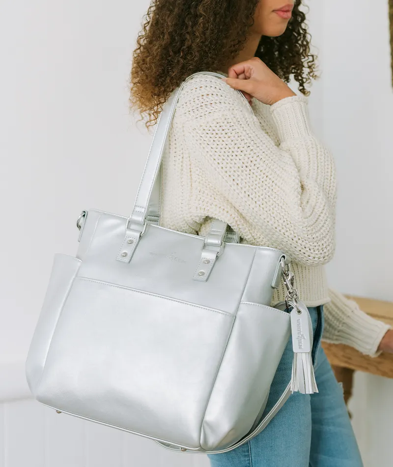 Carina Tote Bag - Silver Metallic - [OUTLET FINAL SALE]