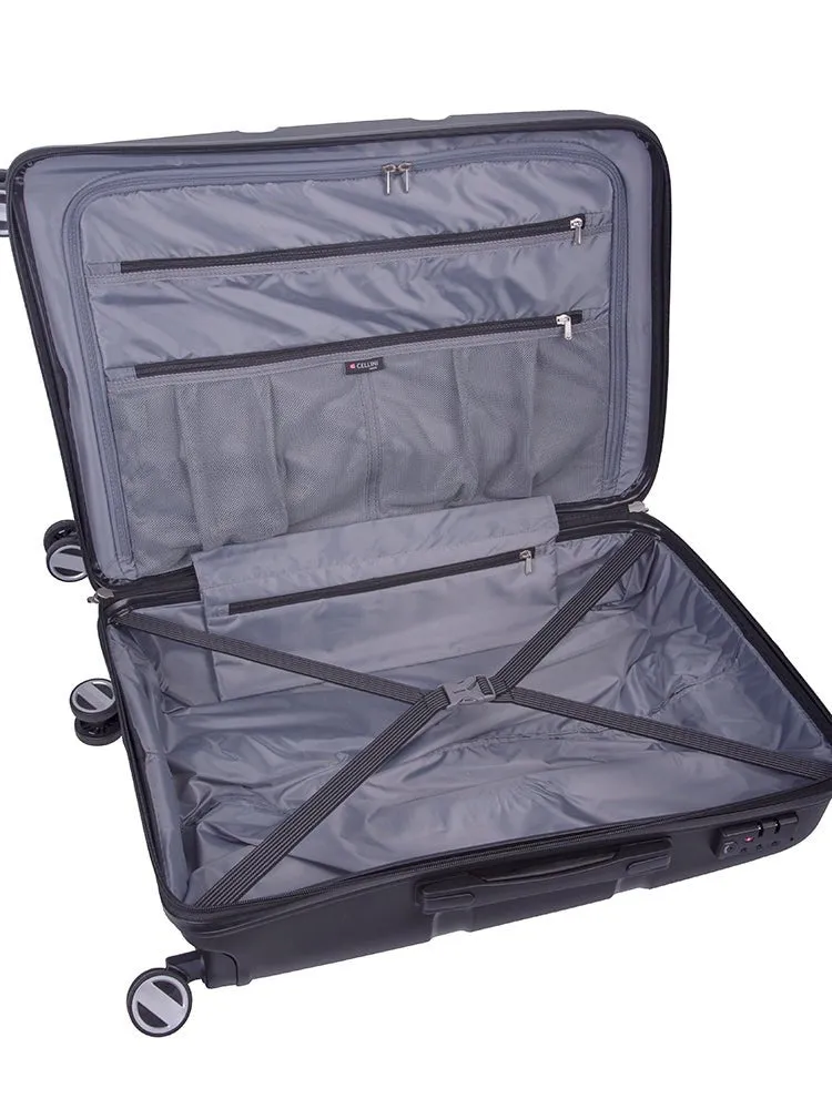 Cellini Cruze 650mm - 4-Wheel Durable Luggage Trolley Case in Black