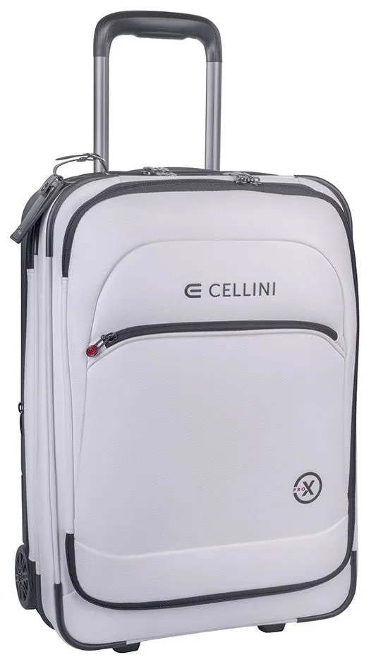 White Cellini Pro X2 Carry-On Pullman with Oversized Fastline Wheels – Premium 2-Wheeled Luggage