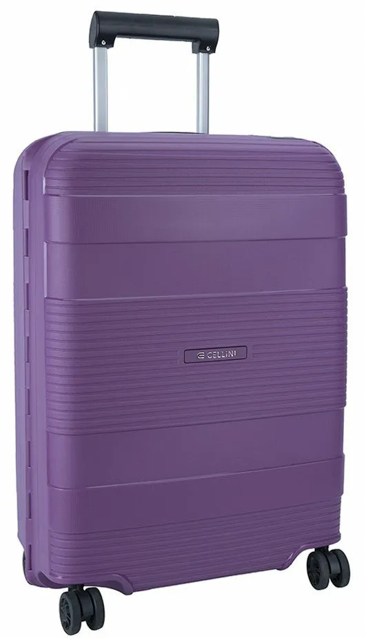 Cellini Safetech 4 Wheel Carry On Trolley | Plum