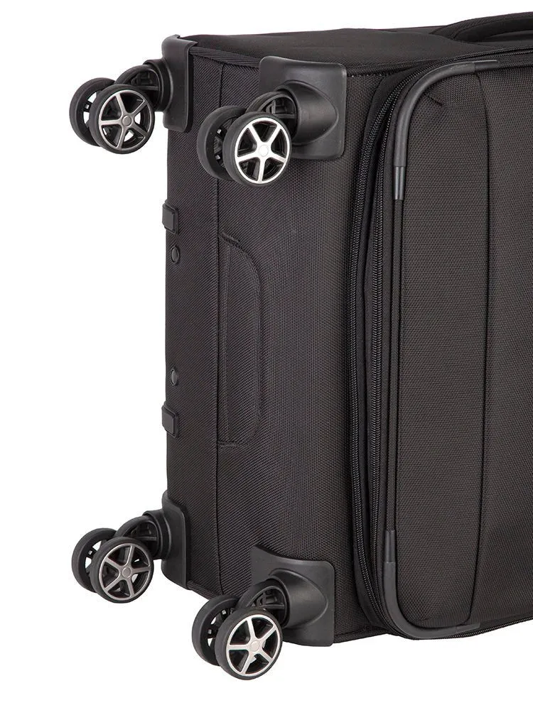 Cellini Smartcase Medium 4 Wheel Trolley Case | Jet Black