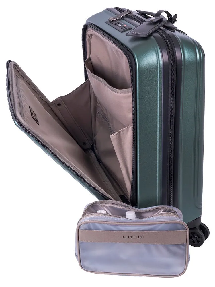 Cellini Tri Pak 4 Wheel Carry On Trolley | Green