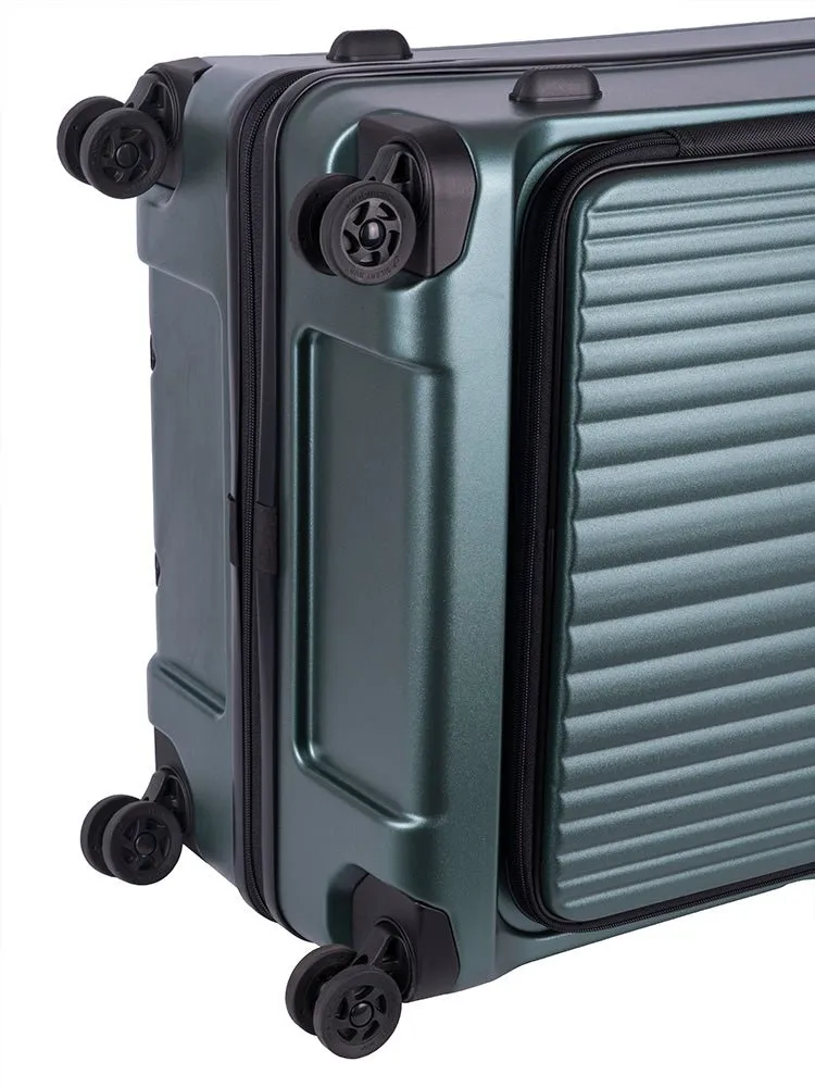 Cellini Tri Pak Large 4 Wheel Trolley Case | Green