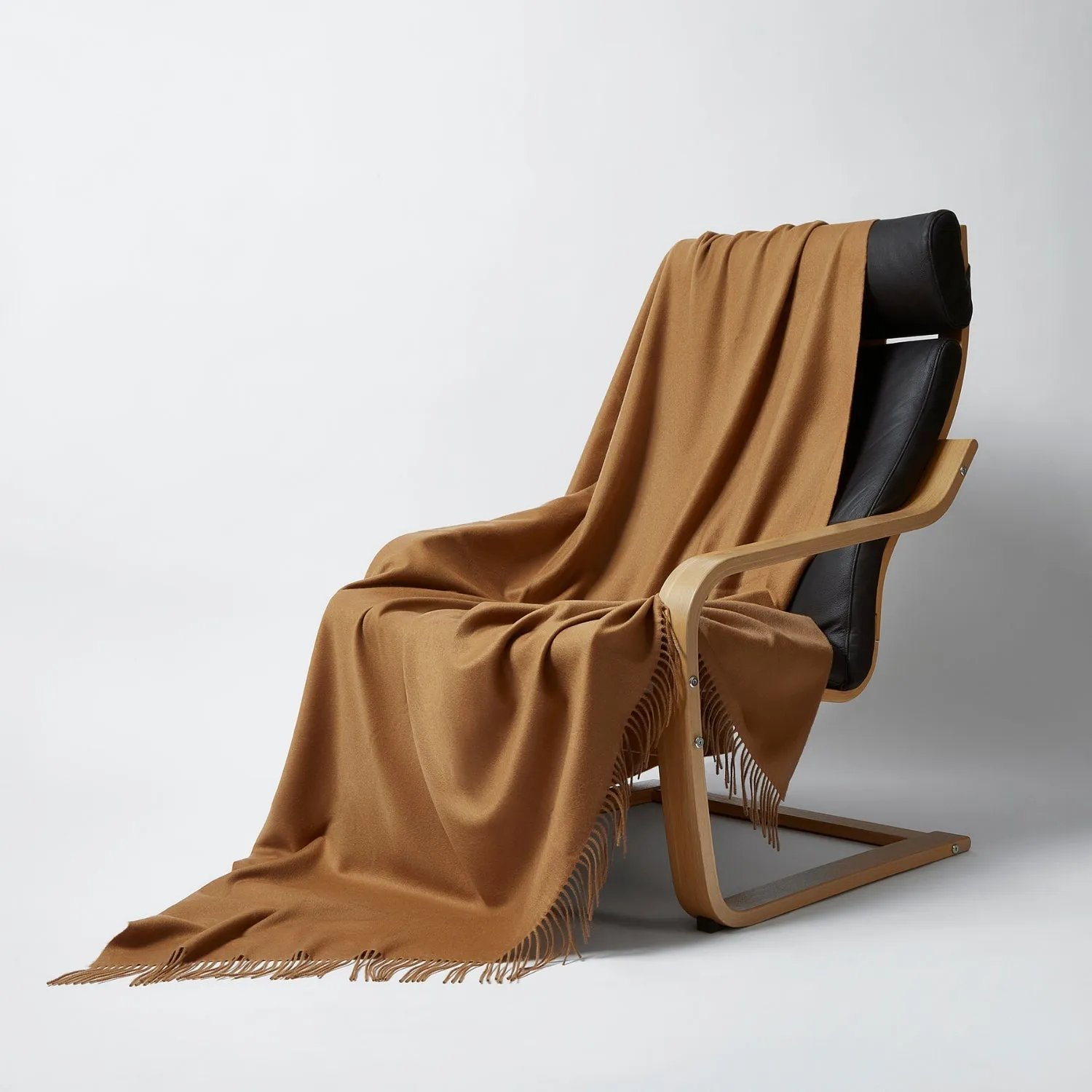 Dark Camel Cashmere Blanket | Johnstons of Elgin