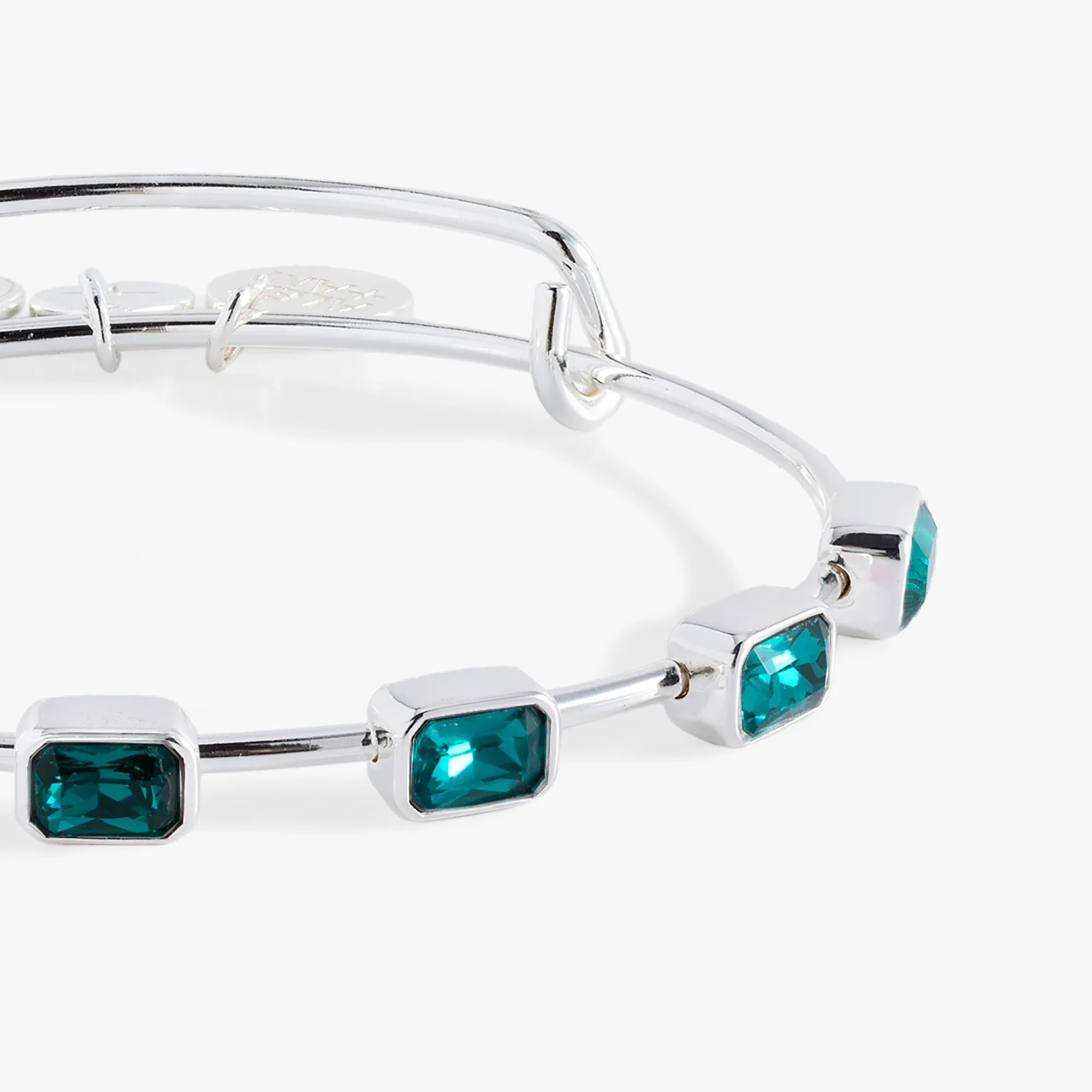 December Birthstone Emerald Cut Bangle