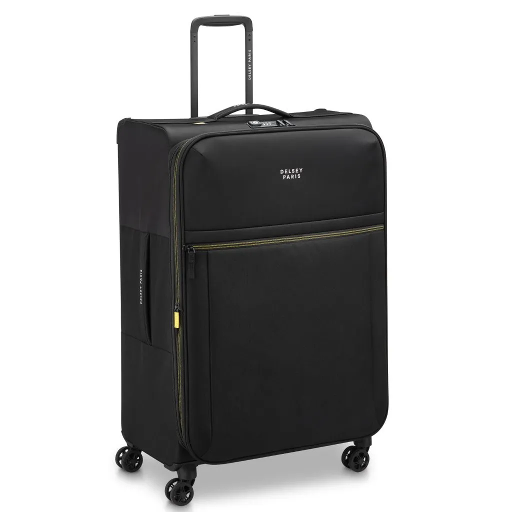 Delsey BROCHANT 3.0 78cm Large Softsided Luggage - Deep Black