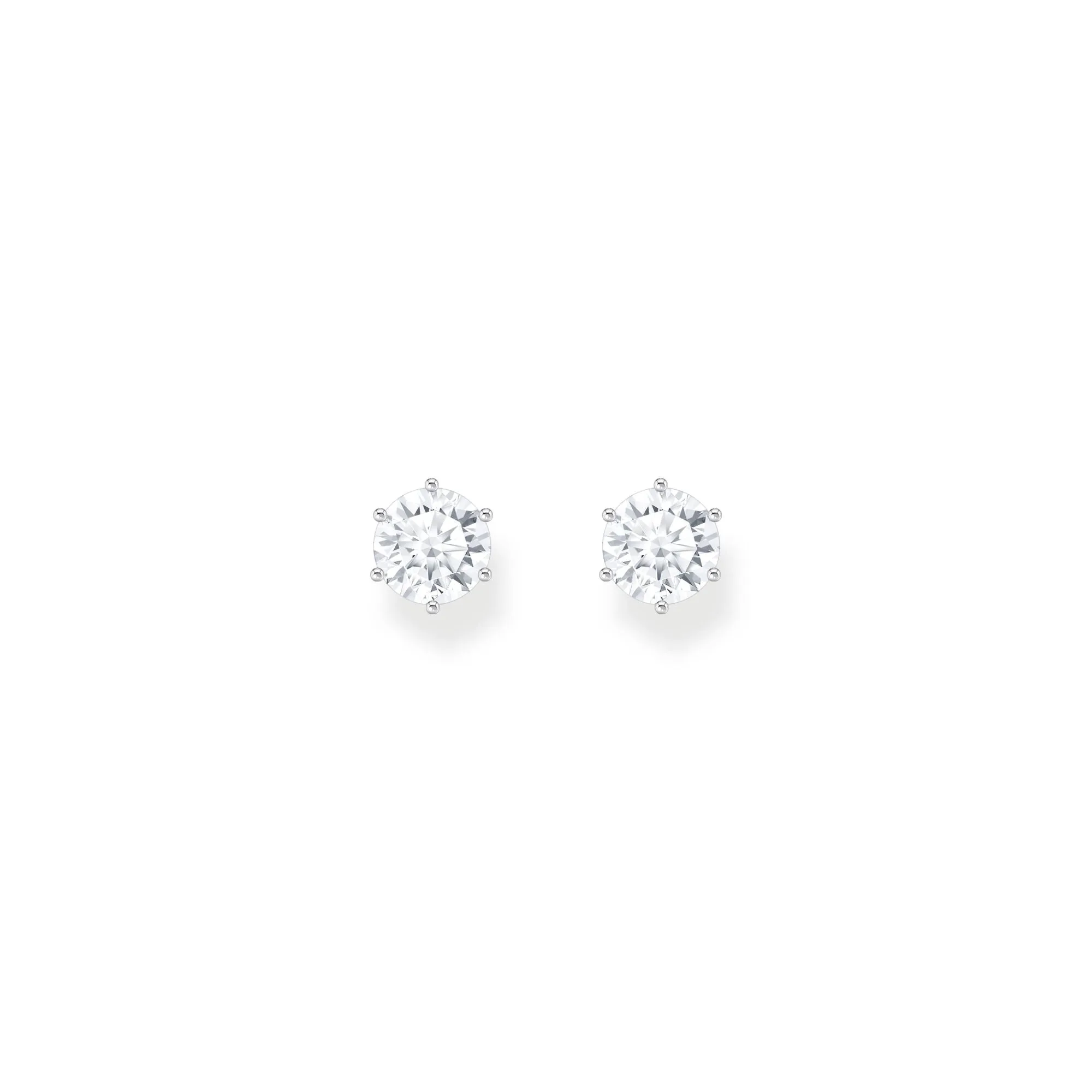 Ear studs with big, white zirconia