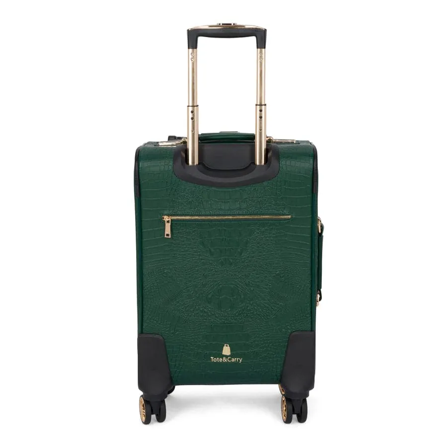 Emerald Green Apollo 2 Faux Crocodile Skin 2 Piece Suitcases