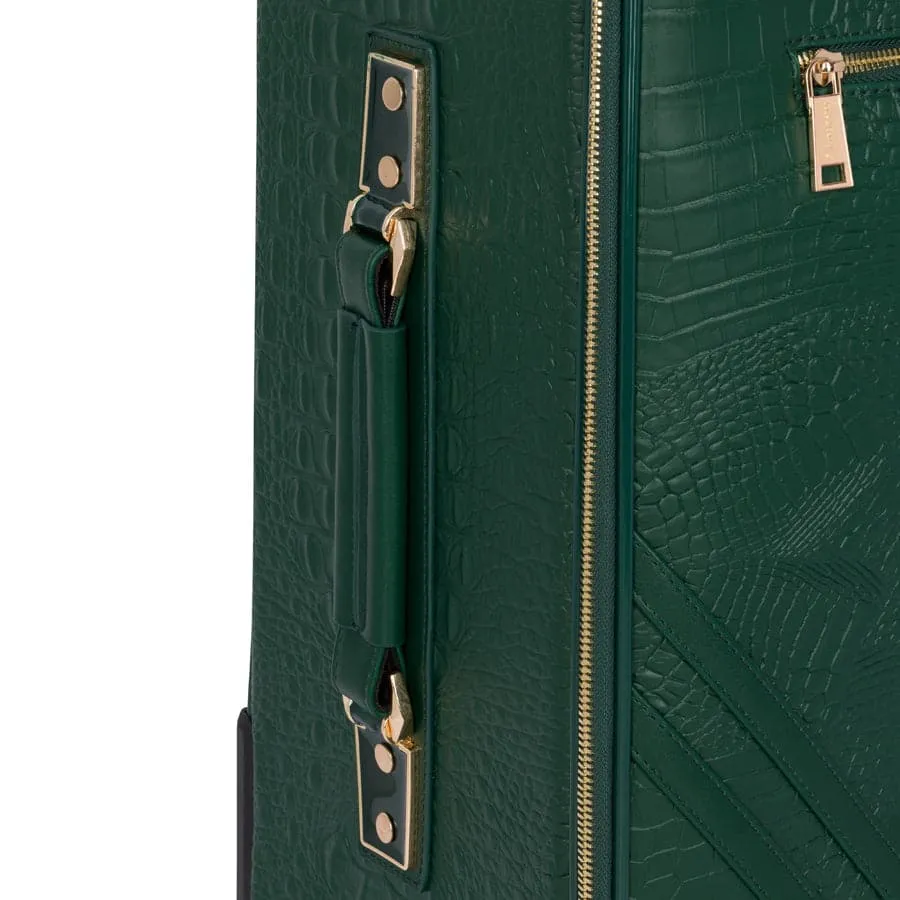 Emerald Green Apollo 2 Faux Crocodile Skin 2 Piece Suitcases