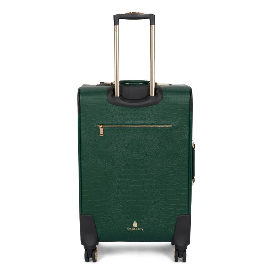 Emerald Green Apollo 2 Faux Crocodile Skin 2 Piece Suitcases