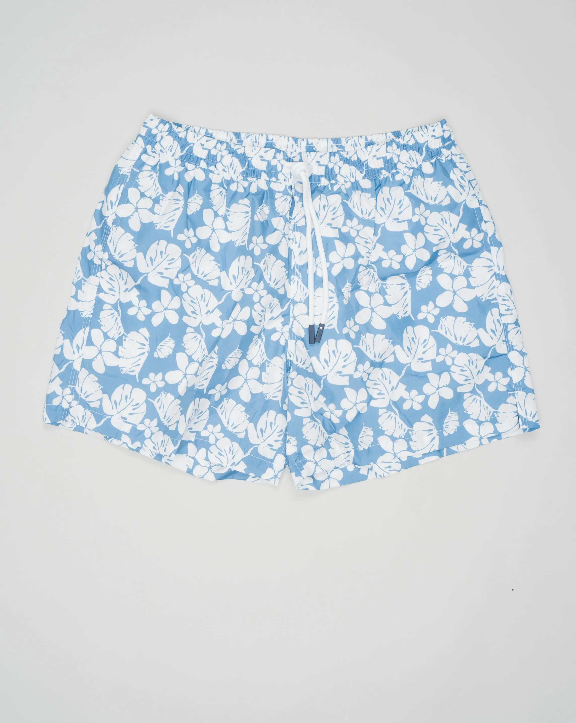 Gran Sasso Leafs Swim Trunks / Light Blue