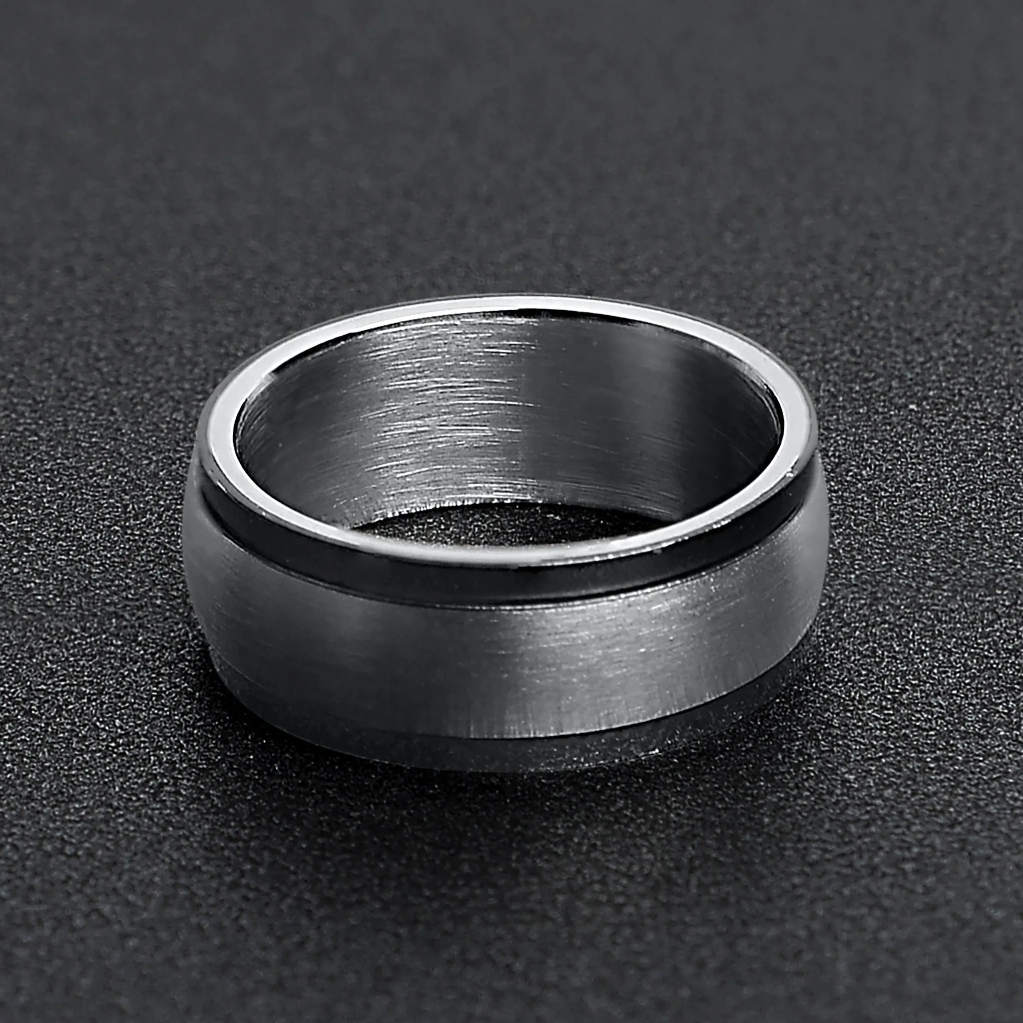 Highly Polished Stainless Steel Black Trim Spinner Center Ring / SRJ9002