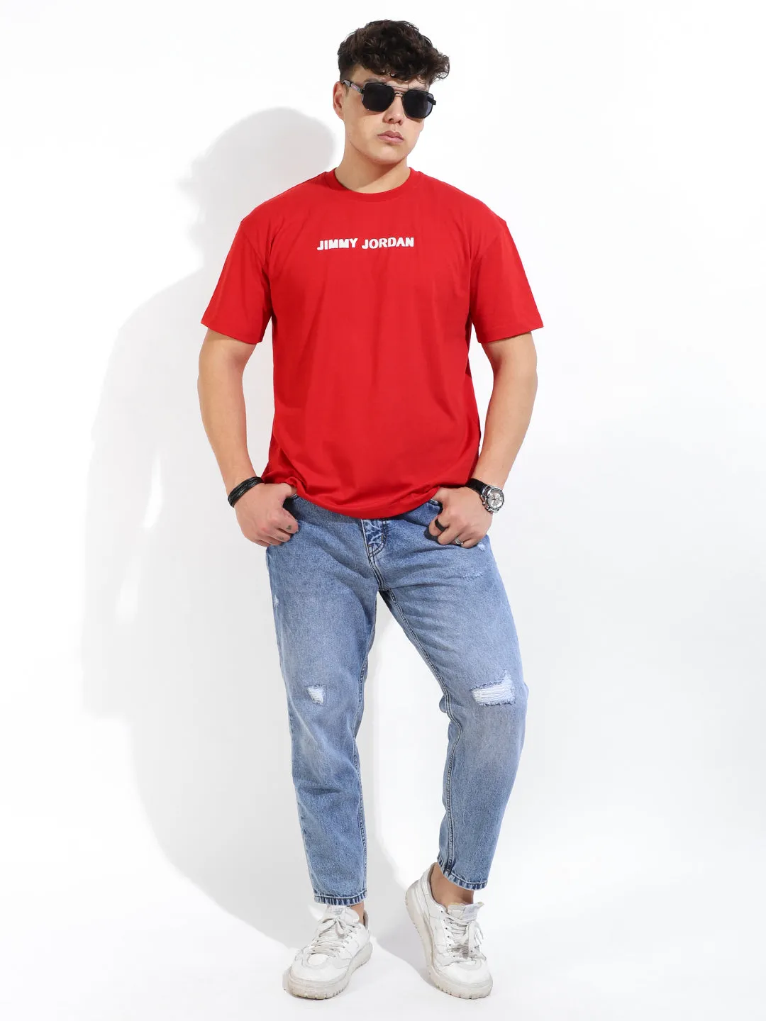 Human Being Oversized Red T-Shirt