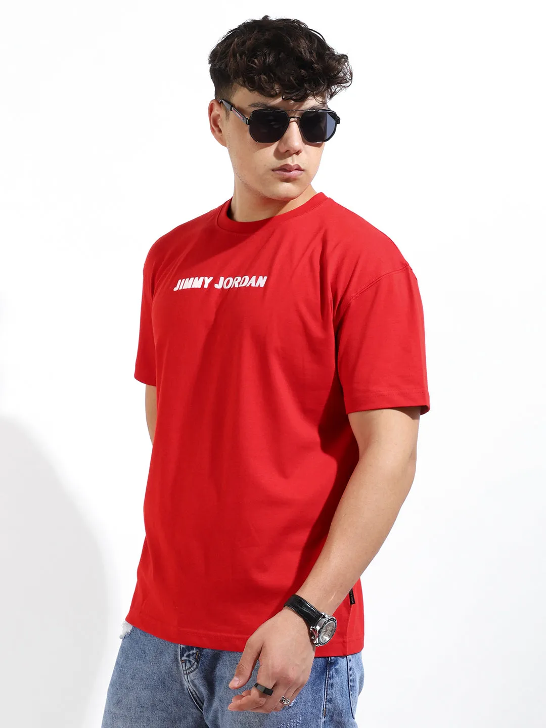 Human Being Oversized Red T-Shirt