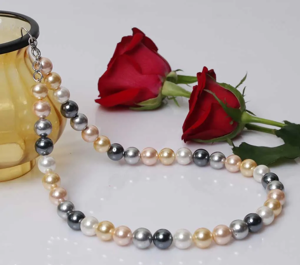 Imeora Multicolor 12mm Shell Pearl Necklace