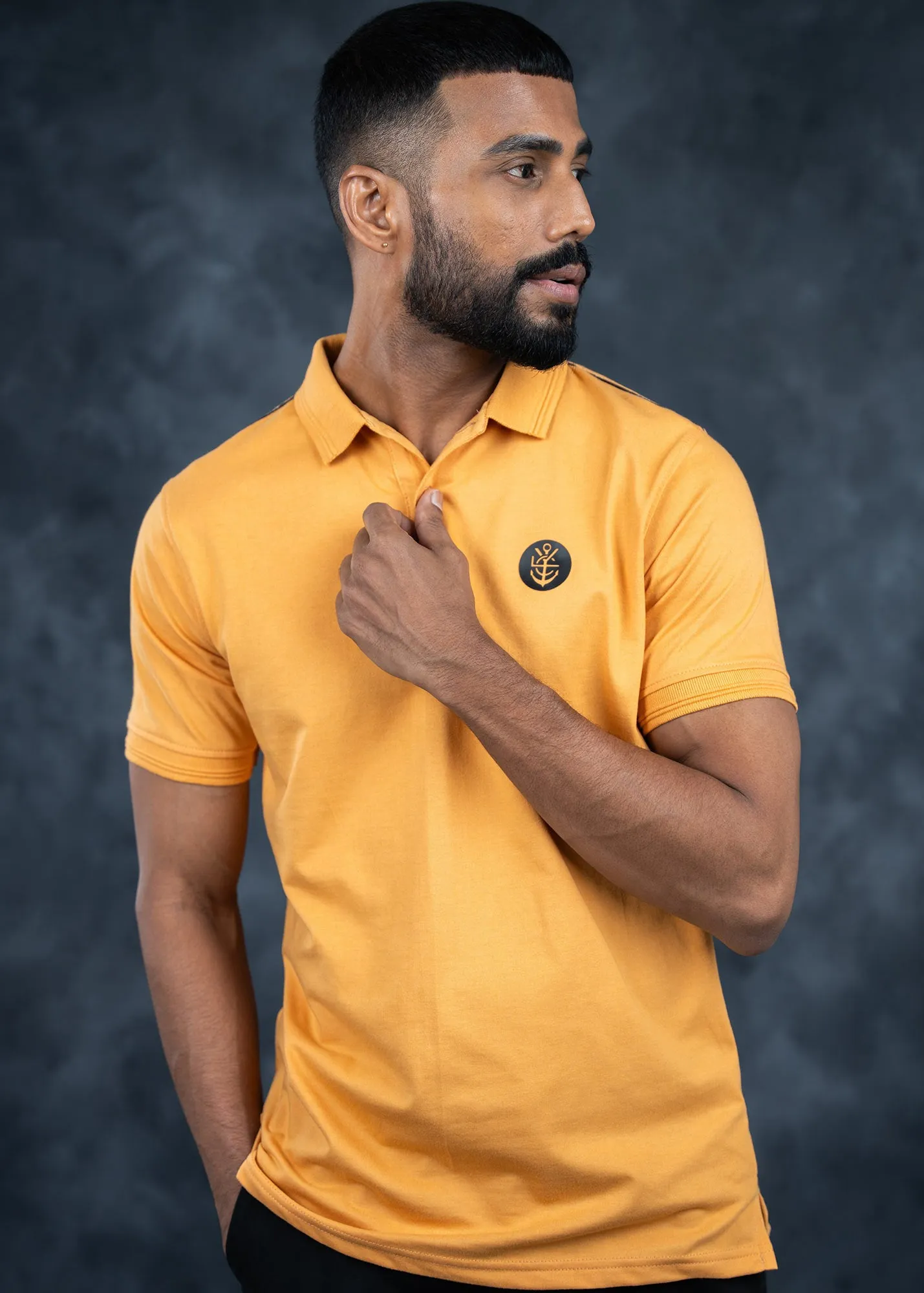 LCY | Twin Striped Collar Basic Polo