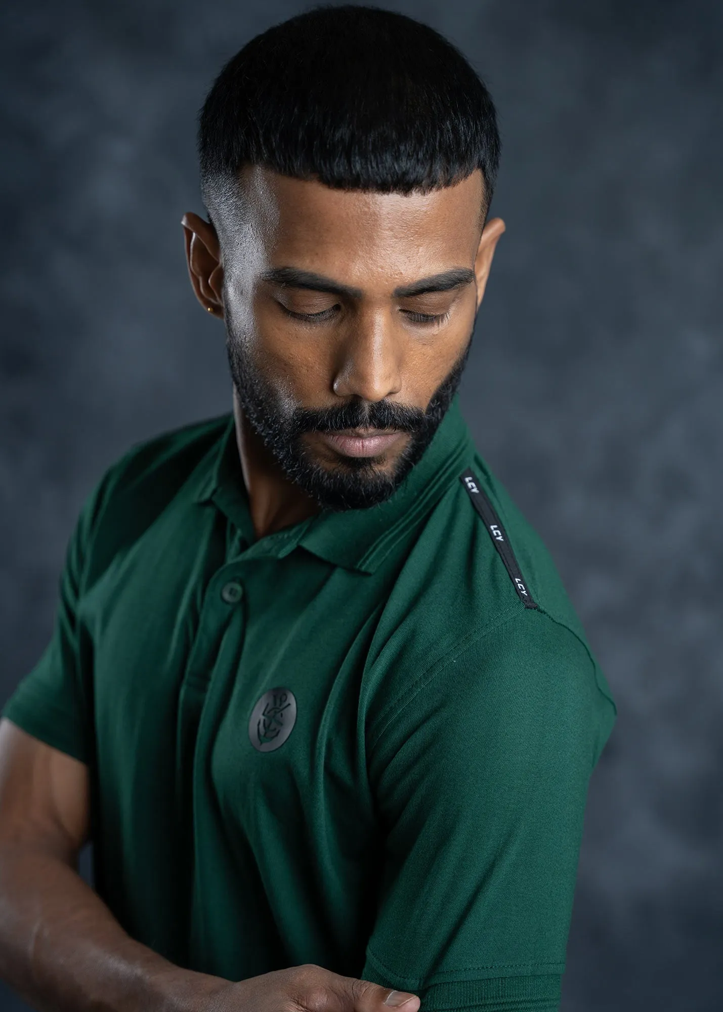 LCY | Twin Striped Collar Basic Polo