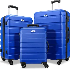 Luggage 3 Piece Sets Hard Shell Luggage Set with Spinner Wheels, TSA Lock, 20 inch, 24 inch, 28 inch Travel Suitcase Sets