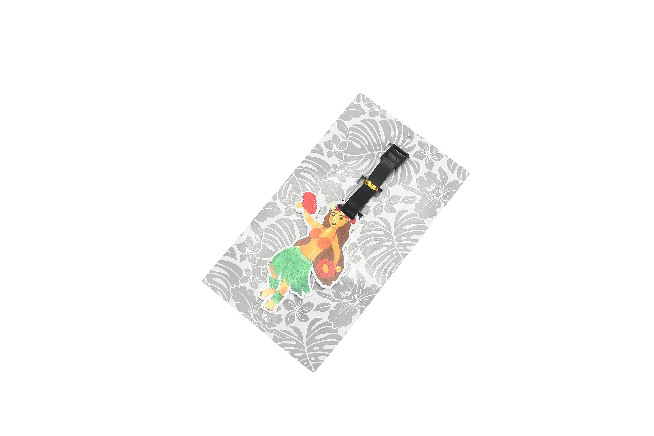 Luggage Tag Hula Girl White