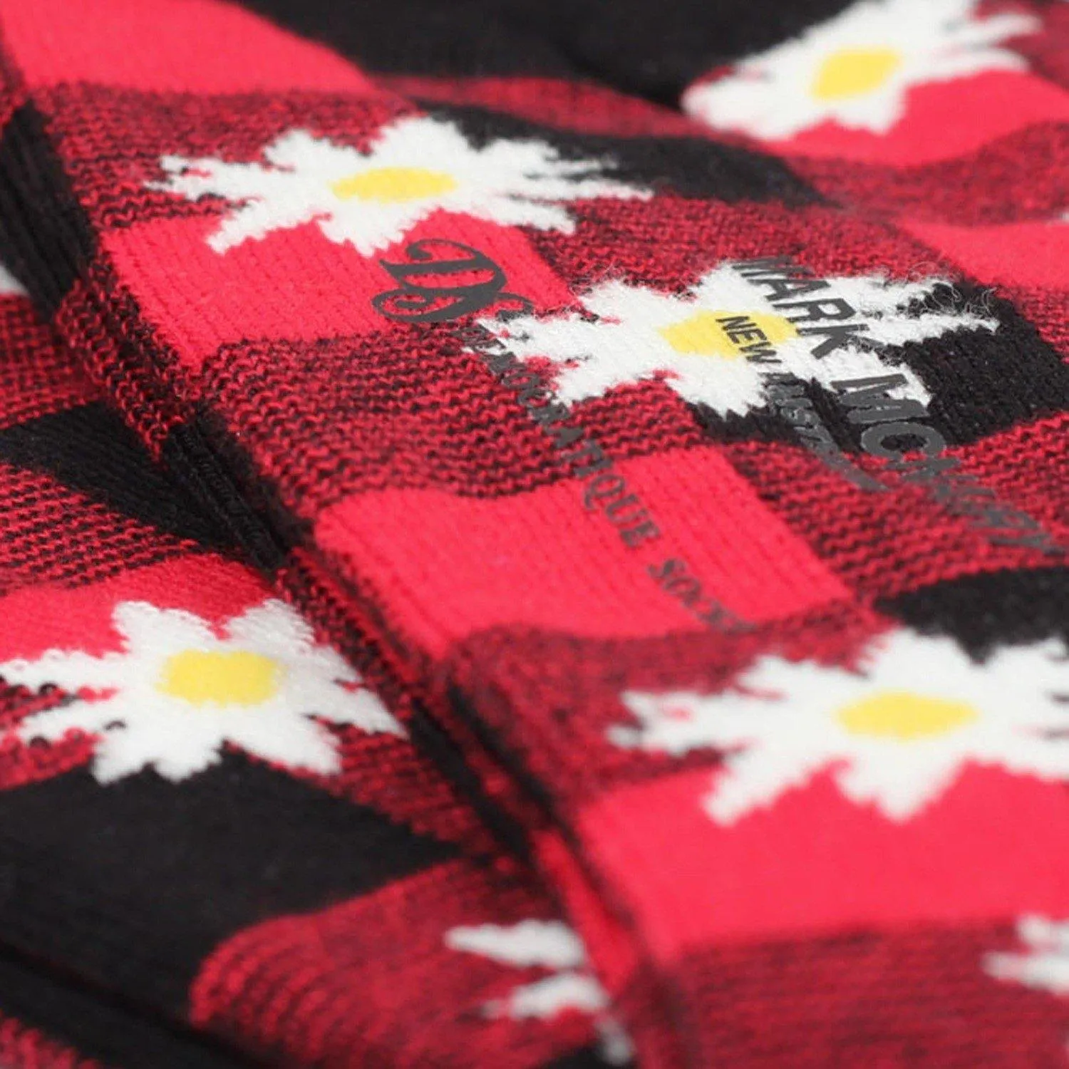 Mark McNairy x Democratique Socks Buffalo Daisy Spring Red