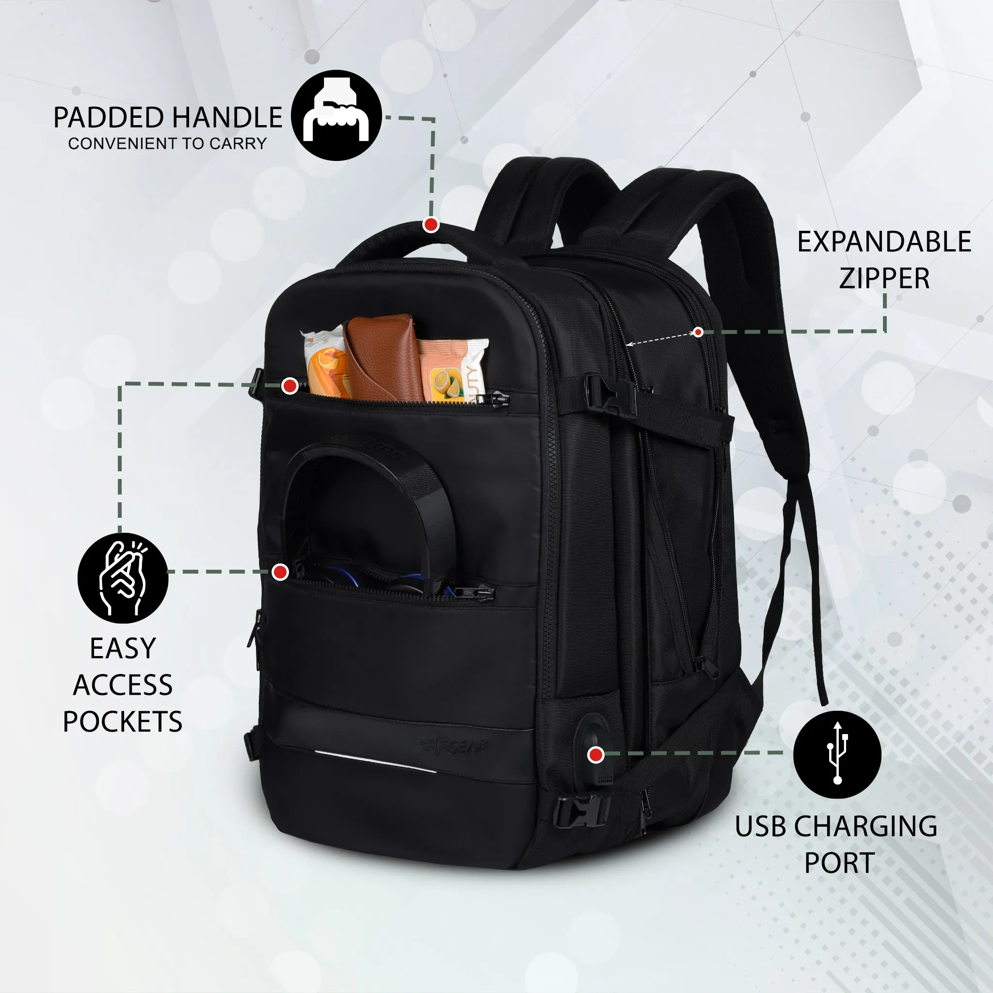 Pagani 37L Black Laptop Backpack