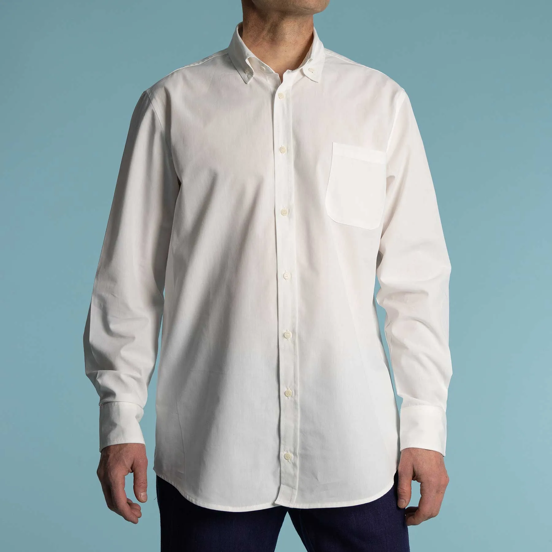 PARK PLACE 100% Organic Cotton Long-Sleeve Shirt (OC Thread, Plastic-Free Nut Buttons) (100% Biodegradable)