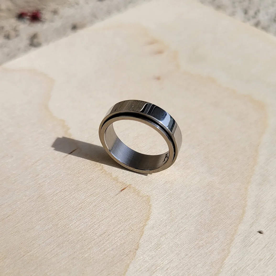 Personalized Classic Block Fidget Ring