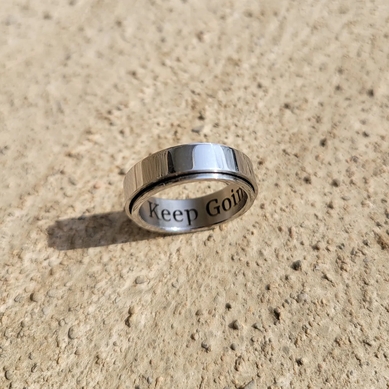 Personalized Classic Block Fidget Ring