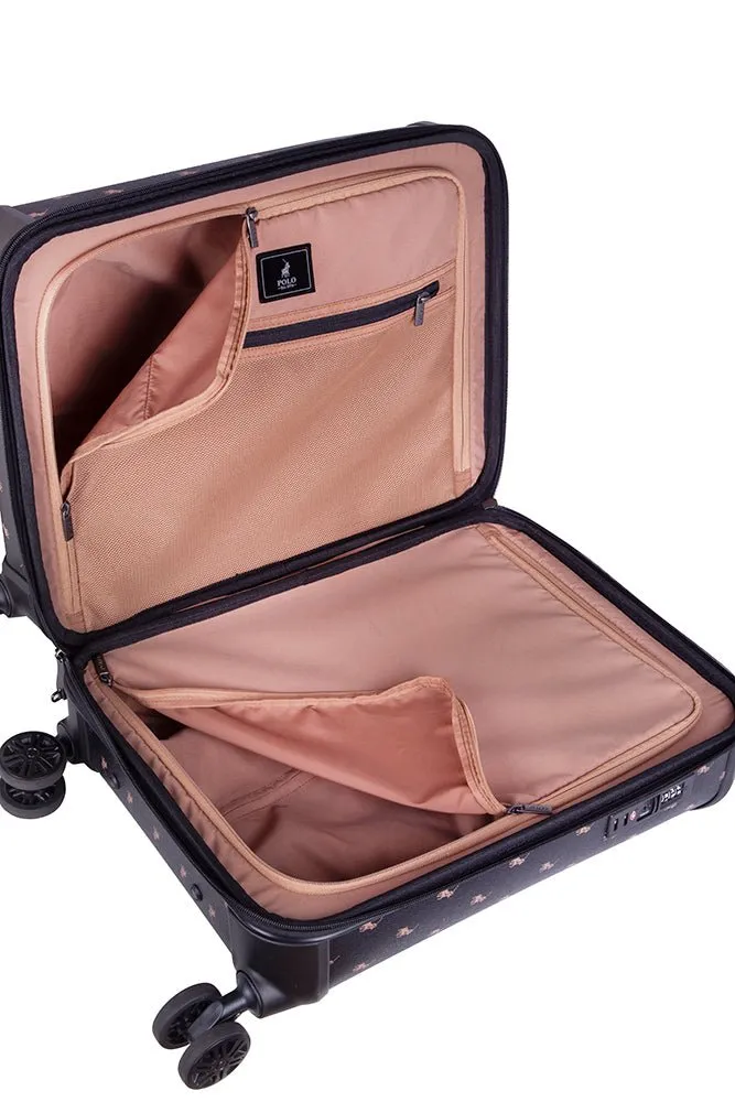 Polo Classic Double Pack Cabin 4 Wheel Trolley Case Black