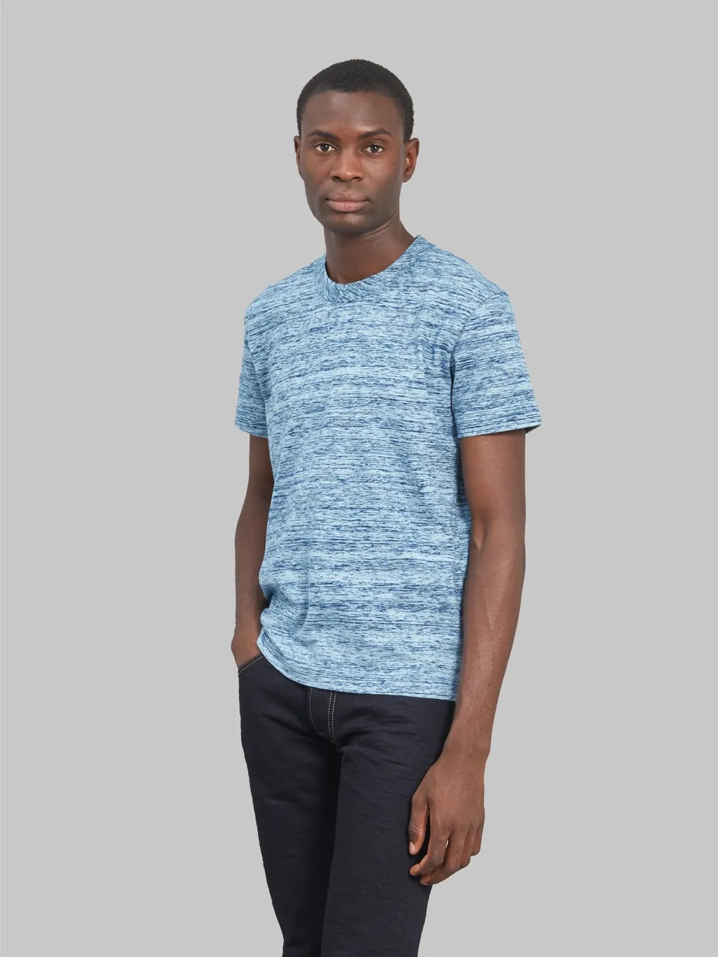 Pure Blue Japan  KS-5011-SS Kasuri T-shirt Indigo