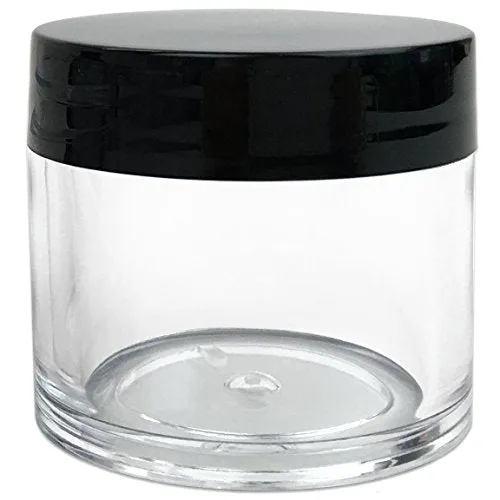 (Quantity: 12 Pieces) Beauticom 30G/30ML (1 Oz) Round Clear Jars with Black Lids for Pills, Medication, Ointments and Other Beauty and Health Aids - BPA Free