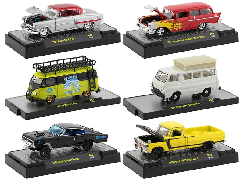 "Auto Shows" 6 piece Set Release 59 IN DISPLAY CASES 1/64 Diecast Model Cars by M2 Machines