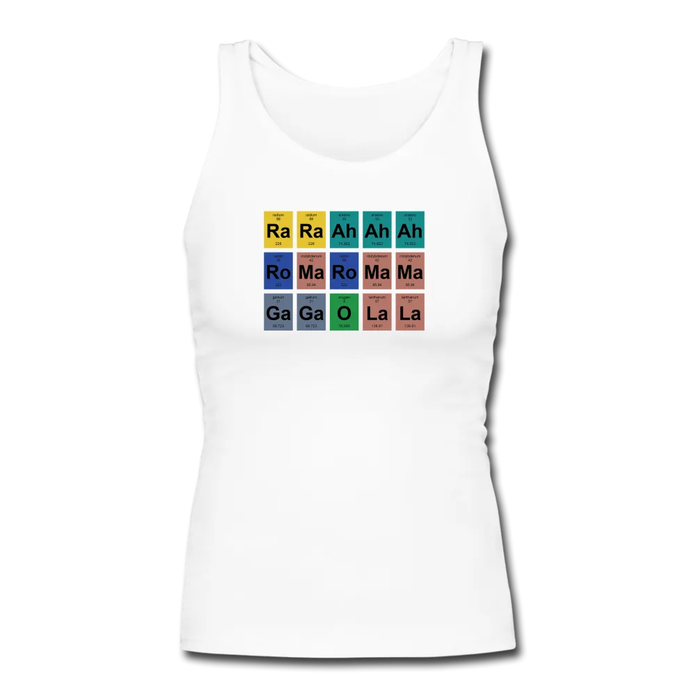 "Lady Gaga Periodic Table" Women's Longer Length Fitted Tank