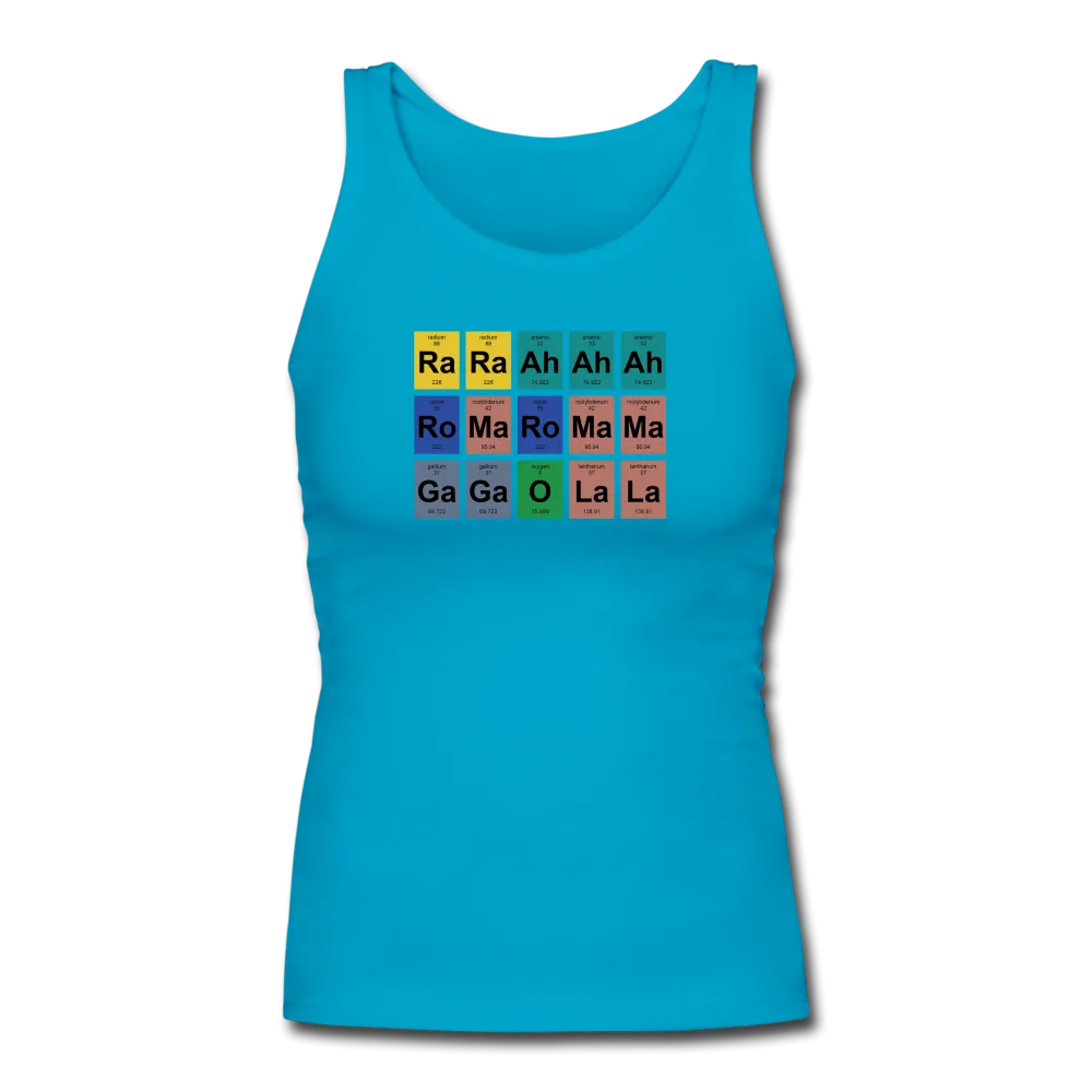 "Lady Gaga Periodic Table" Women's Longer Length Fitted Tank