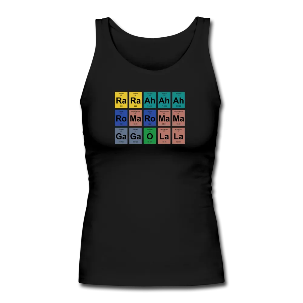 "Lady Gaga Periodic Table" Women's Longer Length Fitted Tank