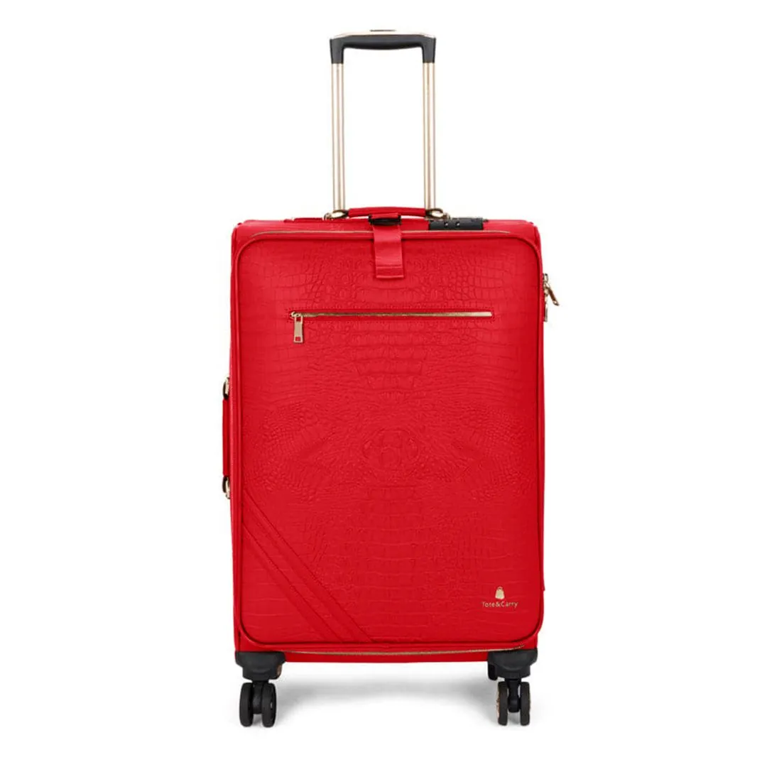 Red Apollo 2 Faux Crocodile Skin 2 Piece Suitcases