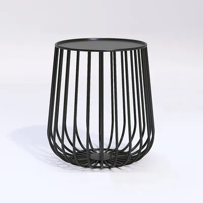 Round Metal Frame Side Table