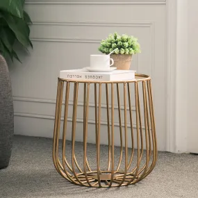 Round Metal Frame Side Table