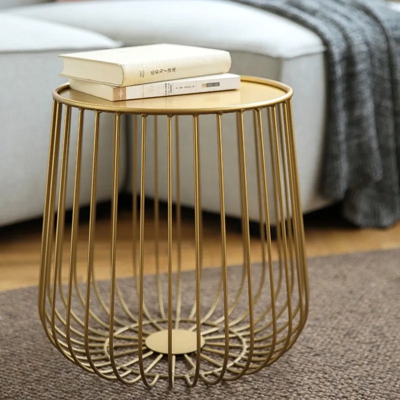 Round Metal Frame Side Table