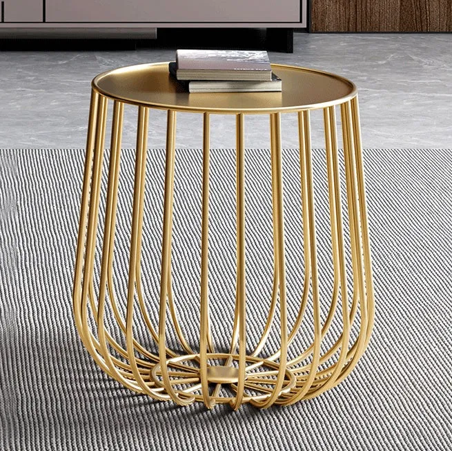 Round Metal Frame Side Table