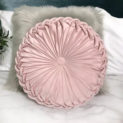 Round Pleated Vintage Style Cushion