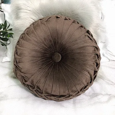 Round Pleated Vintage Style Cushion