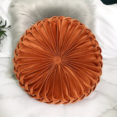 Round Pleated Vintage Style Cushion