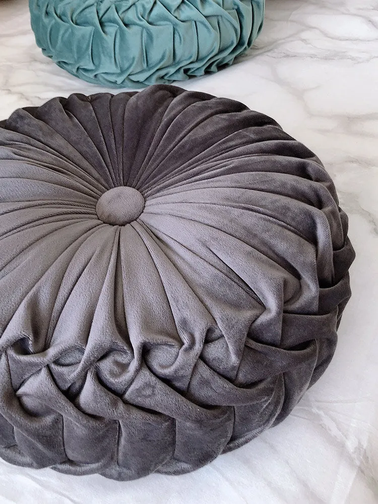 Round Pleated Vintage Style Cushion