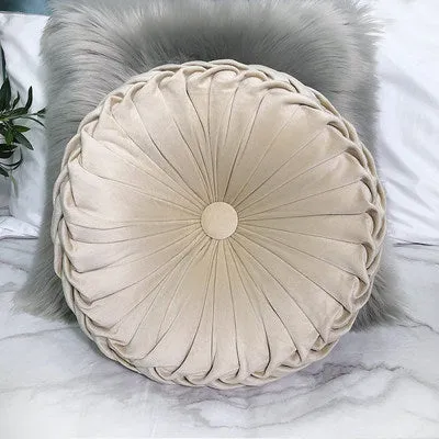 Round Pleated Vintage Style Cushion