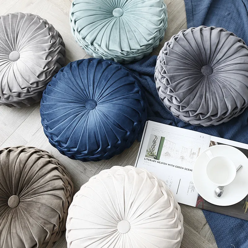 Round Pleated Vintage Style Cushion