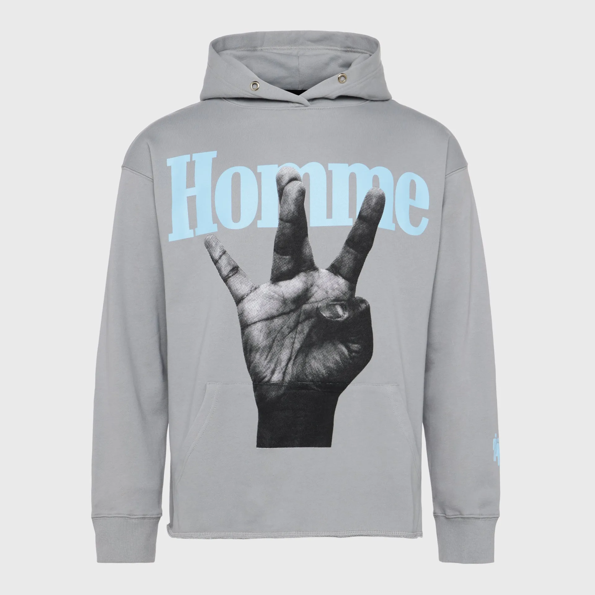 Twisted Fingers Hoodie Grey with Light Blue and Yellow