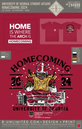 University of Georgia Student Affairs - Homecoming 2024 (V6) - CC - 6030 - SS Pocket - Red